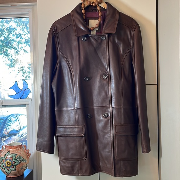 J. Jill Jackets & Blazers - 🌟$15 or 2 for $25 🌟 J. Jill, L brown buttery leather jacket,lined,pockets.EUC.